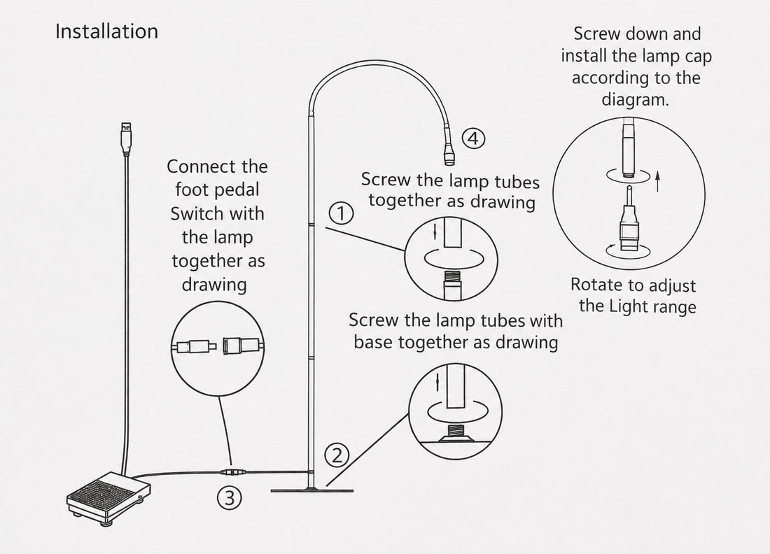 Installation and User Guide for the UV LED Lamp with Foot Pedal Switch
