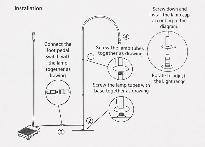 Installation and User Guide for the UV LED Lamp with Foot Pedal Switch