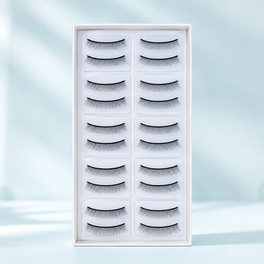 Natural False Eyelashes 8mm – 10 Pairs Pack